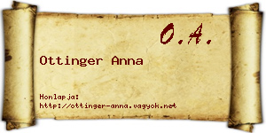 Ottinger Anna névjegykártya